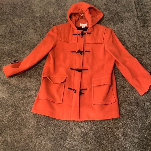 Mulberry Jackets & Blazers - Mulberry Bright Orange Hooded  Lined Utility Jacket